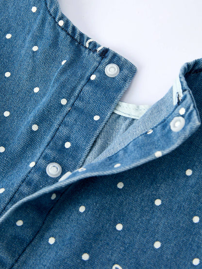 Denim Ruffle Top and Pants Set