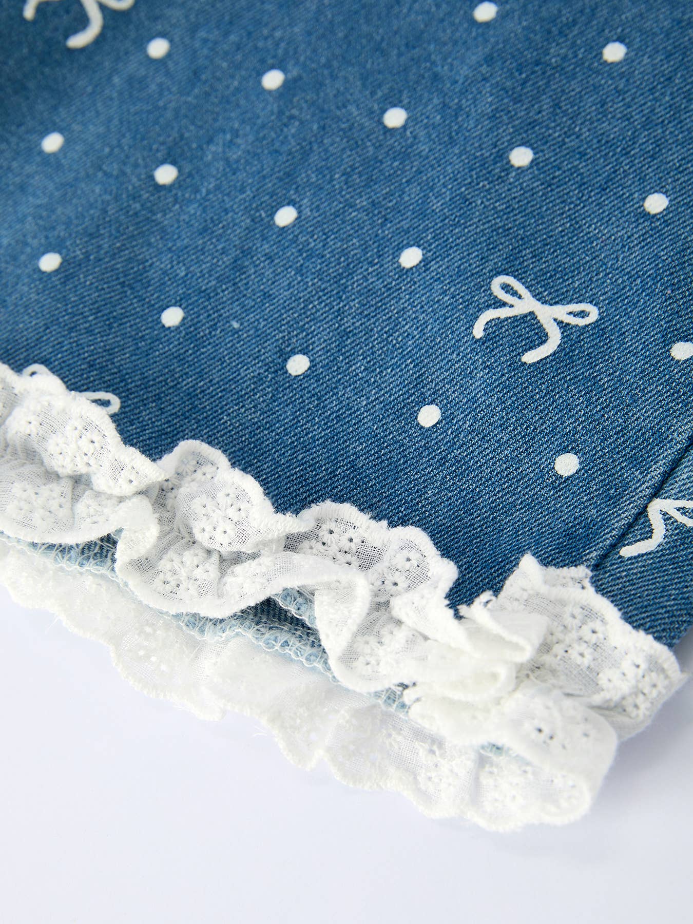 Denim Ruffle Top and Pants Set